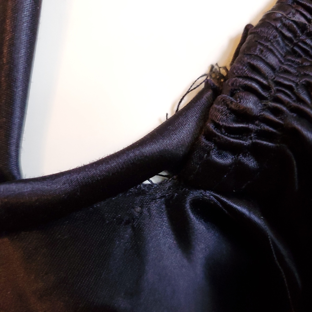 Vintage 30s Inky Black Satin Gown - Picture 10 of 13